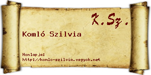Komló Szilvia névjegykártya